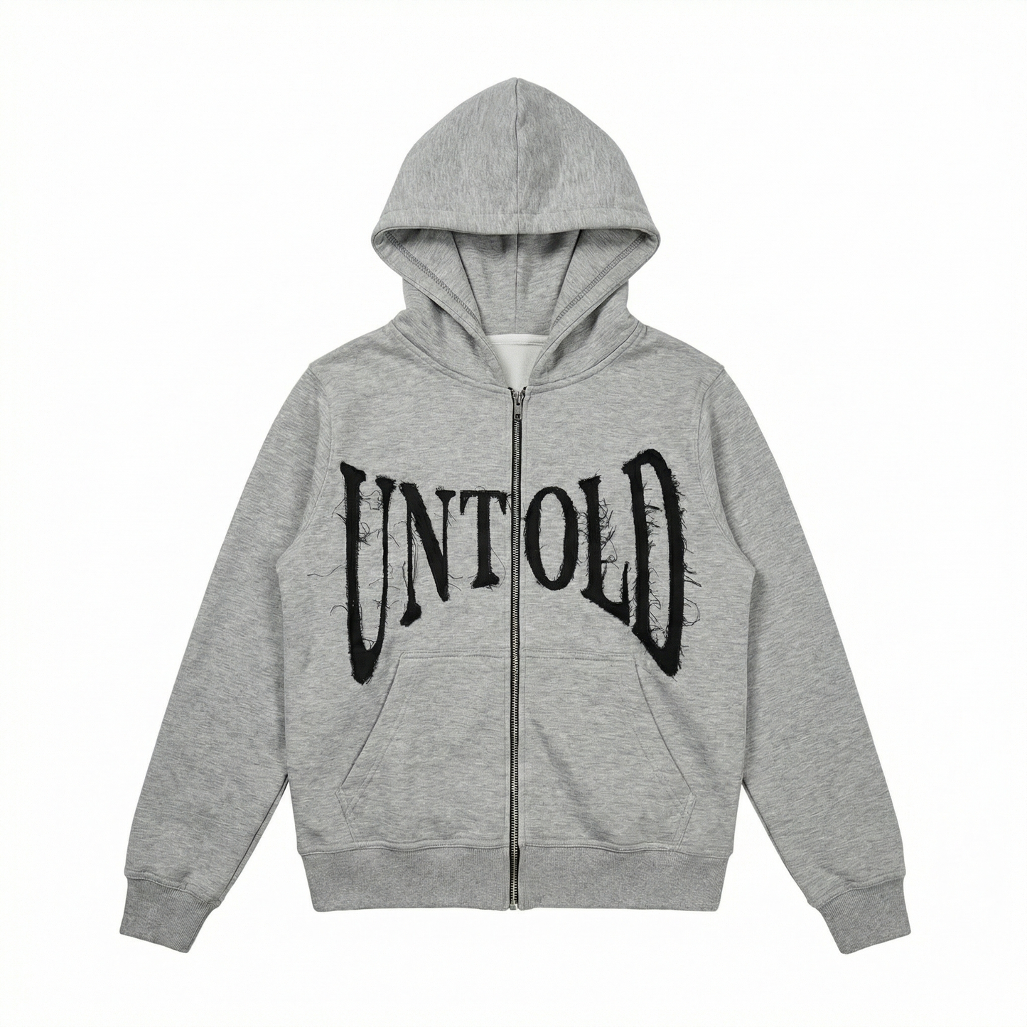 Untold Secrets Distressed Gray Hoodie