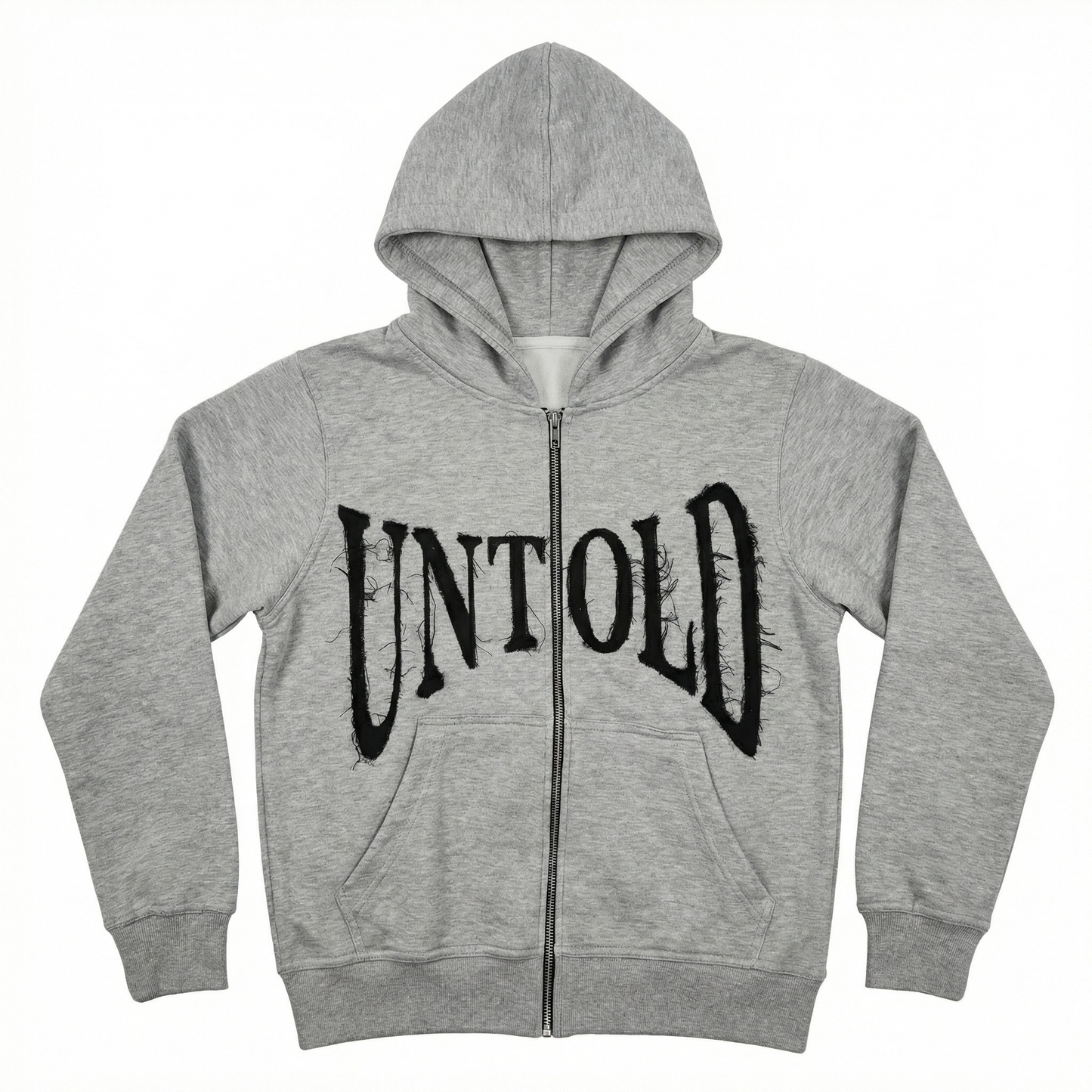 Untold Secrets Distressed Gray Hoodie