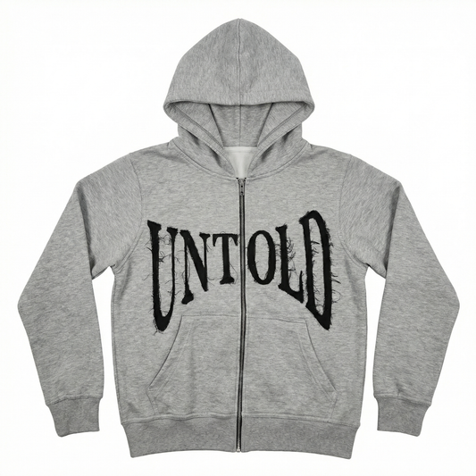 Untold Secrets Distressed Gray Hoodie